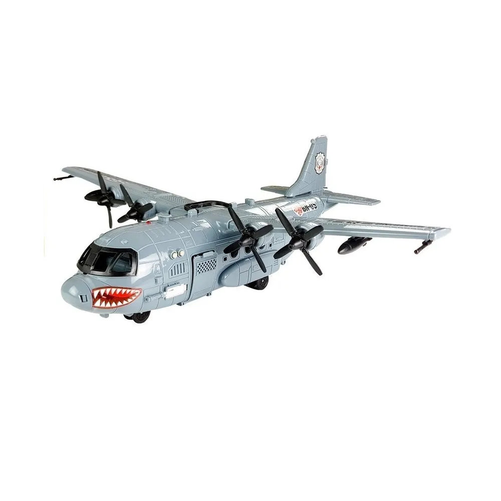 Duża zabawka samolot wojskowy z ruchomymi elementami