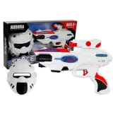 Kosmiczny pistolet laserowy dla dzieci z maską i efektami świetlnymi
