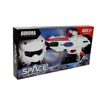 Zabawka pistolet laserowy z maską dla dzieci, nowoczesny design i efekty dźwiękowe