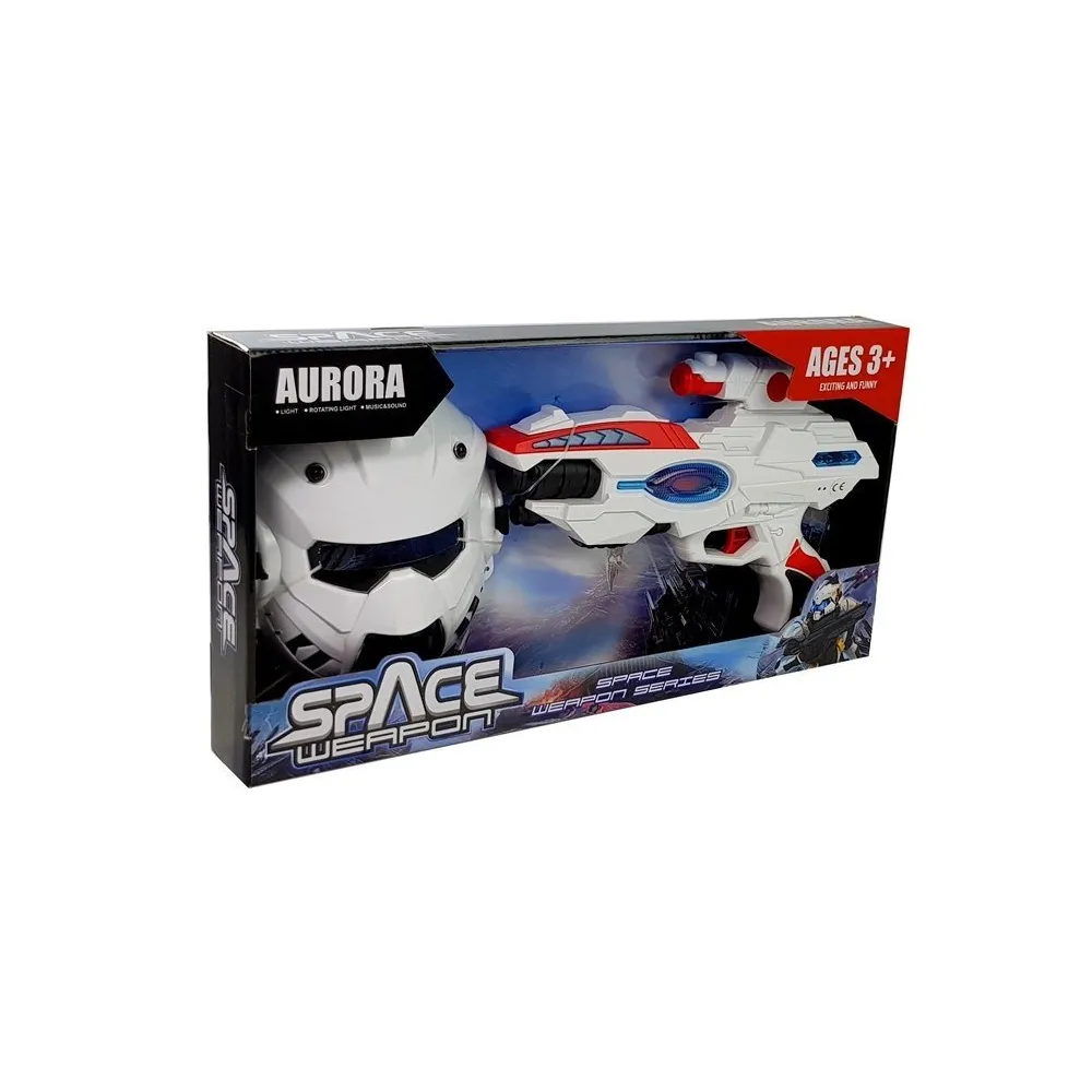 Zabawka pistolet laserowy z maską dla dzieci, nowoczesny design i efekty dźwiękowe