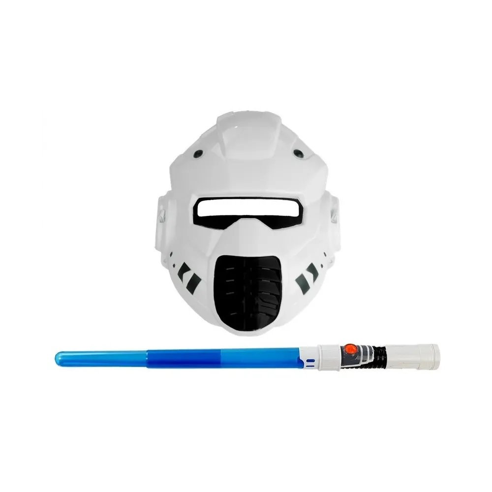 Pistolet laserowy z efektami świetlnymi i maska dla małego bohatera