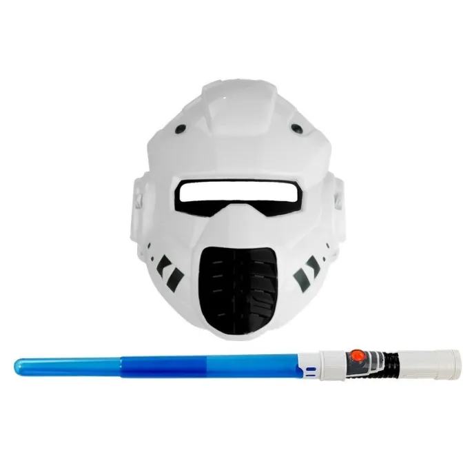 Pistolet laserowy z efektami świetlnymi i maska dla małego bohatera