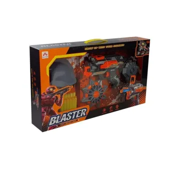 Estetycznie zapakowany zestaw pistolet na piankowe strzałki z maską