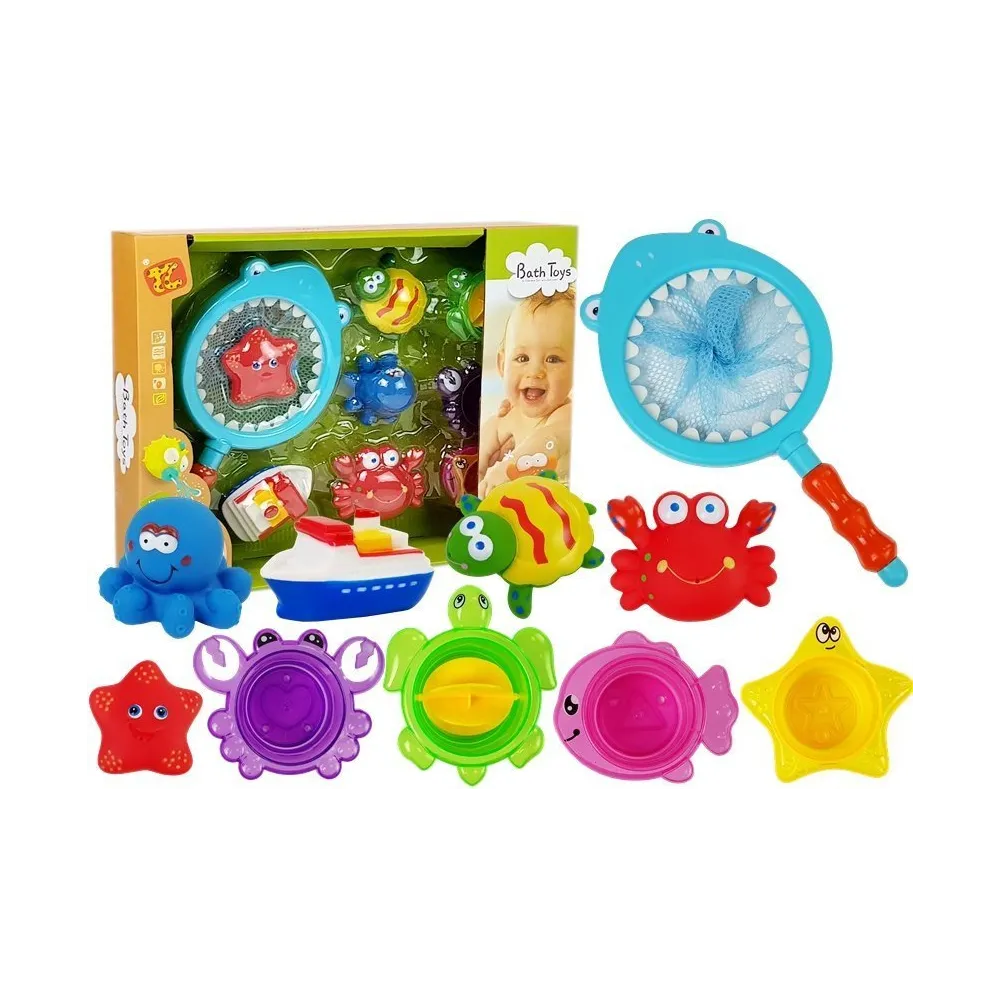 Siatka z gumowymi zabawkami do kąpieli dla dzieci