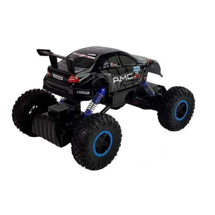 Monster truck RC z dużymi gumowymi kołami i amortyzatorami