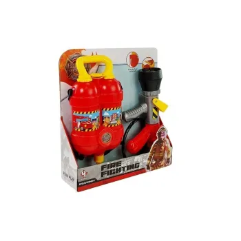 Komplet strażacki dla dzieci z pistoletem wodnym i podwójnym zbiornikiem