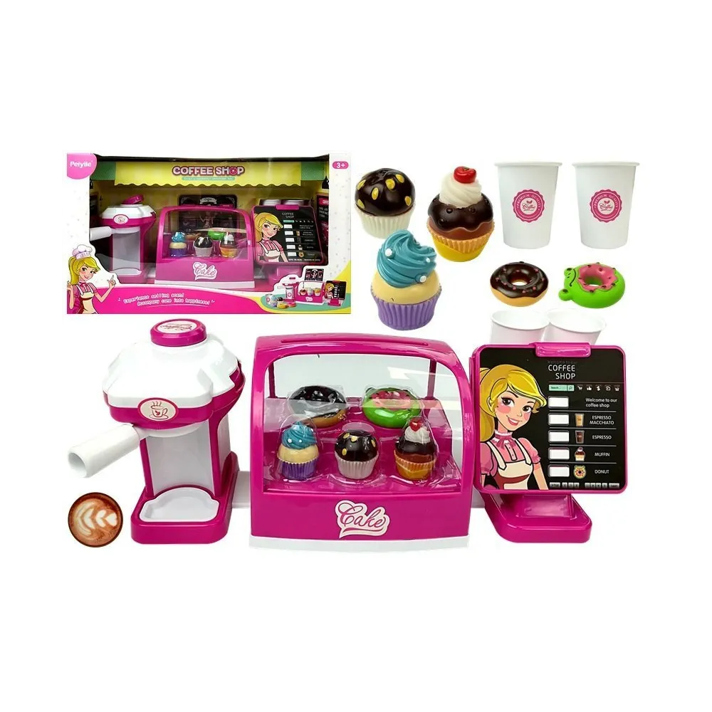 Zestaw kawiarnia cukiernia z akcesoriami dla dzieci do zabawy w baristę