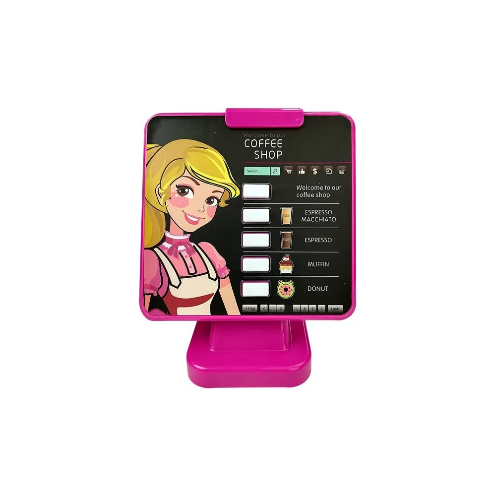 Plastikowe babeczki i donaty jako akcesoria w zestawie kawiarnia