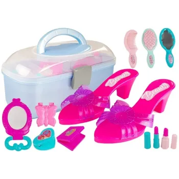 Kolorowy zestaw piękności w walizce z klapkami i akcesoriami dla dziewczynek