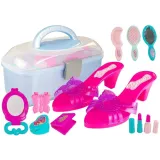 Kolorowy zestaw piękności w walizce z klapkami i akcesoriami dla dziewczynek