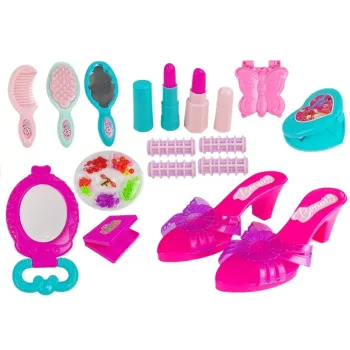 Zestaw Piękności w Walizce Wałki Klapki Koraliki