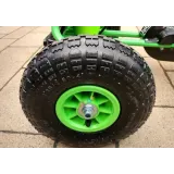 Sportowa kierownica i pedały w gokarcie dziecięcym zielonym A-15