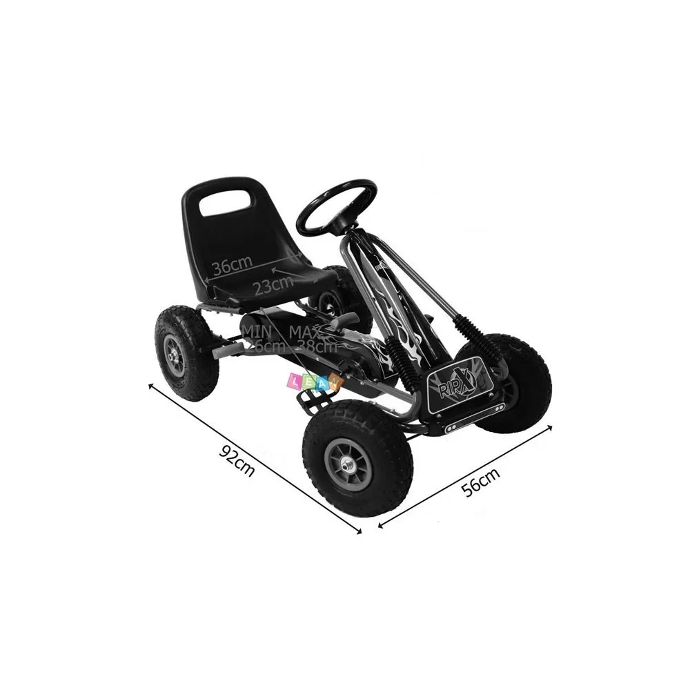 Elementy montażowe gokarta A-15 rozłożone przed złożeniem