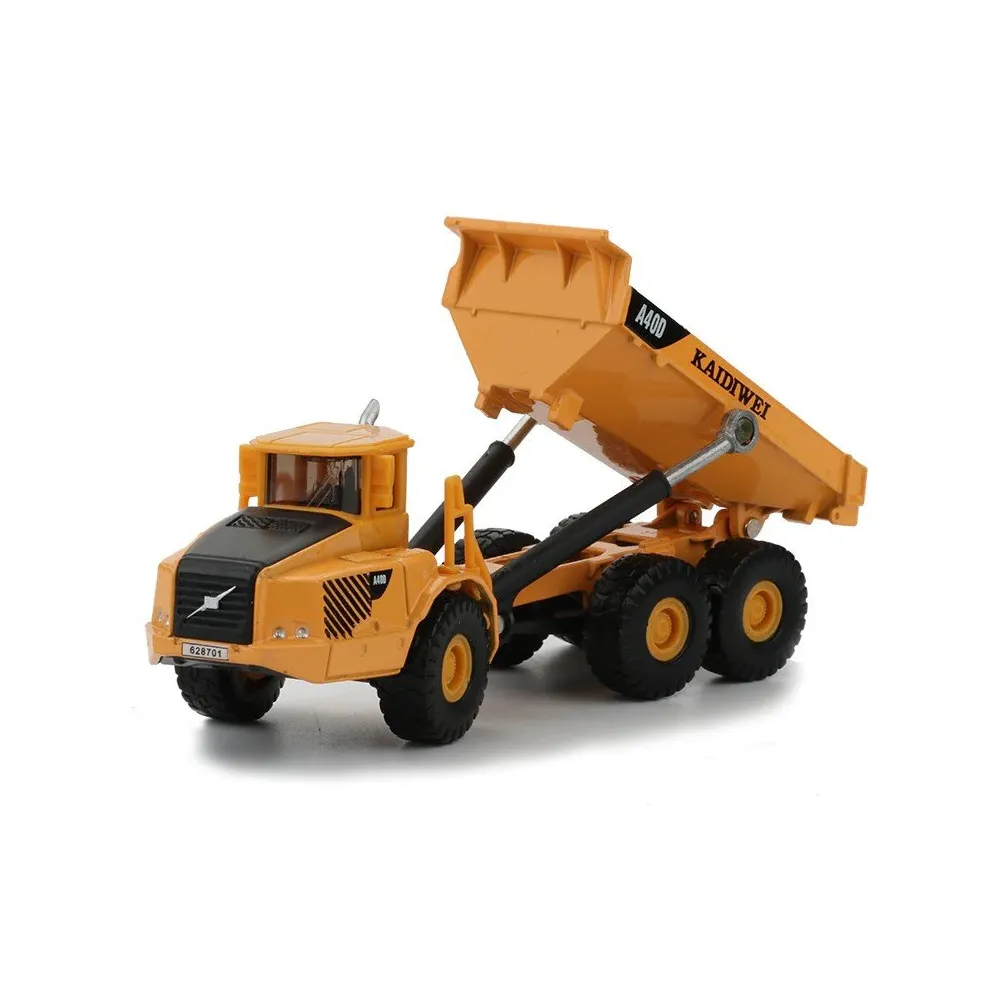 Auto wywrotka z sześcioma kołami i plastikowymi detalami