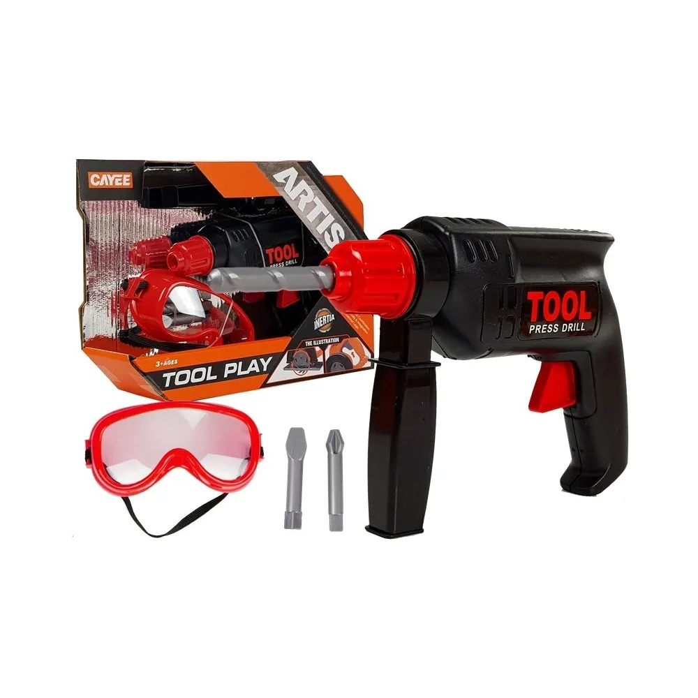 Zestaw majsterkowicza z wiertarką i okularami ochronnymi dla dzieci