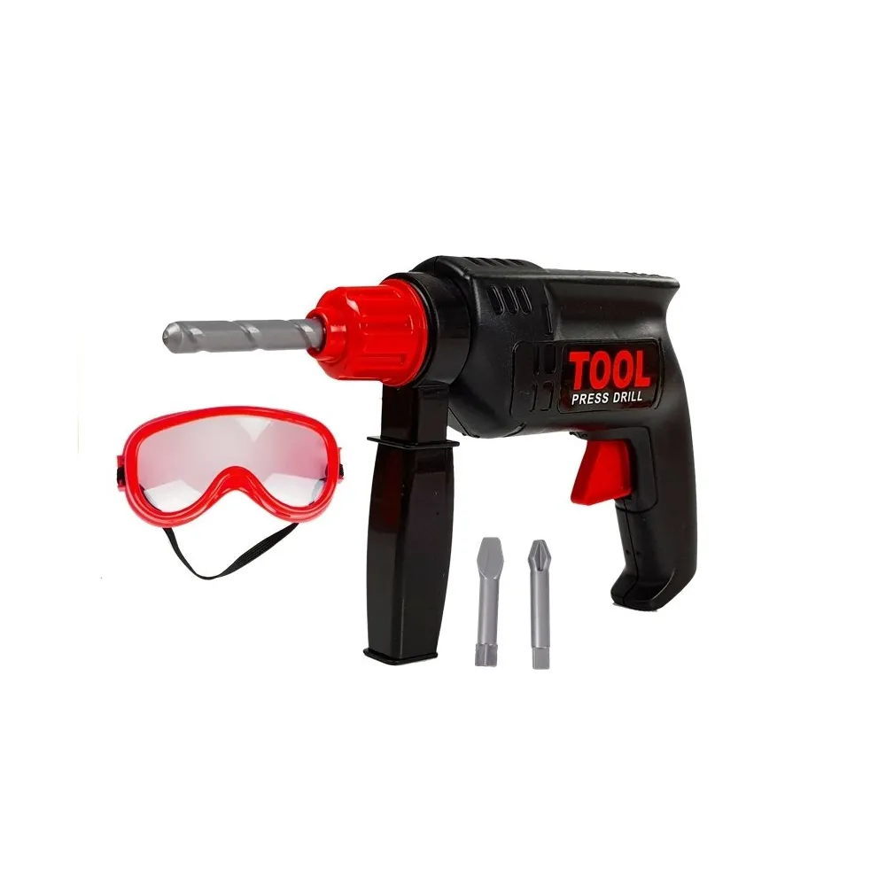 Zabawka wiertarka z wymiennymi końcówkami i akcesoriami dla dzieci