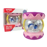 Różowy bębenek z karuzelą i efektami świetlnymi dla dzieci