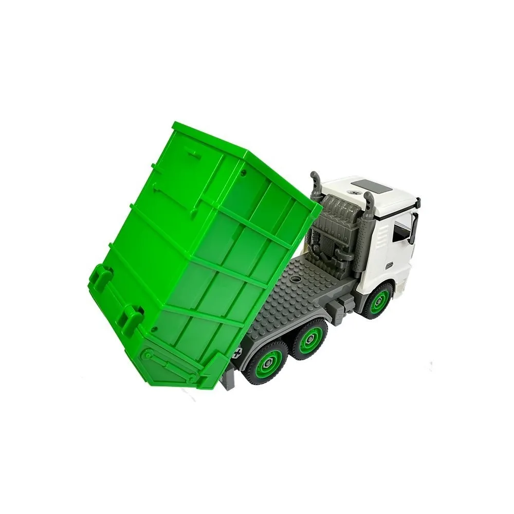 Samochód śmieciarka z klocków z 6 kołami i akcesoriami