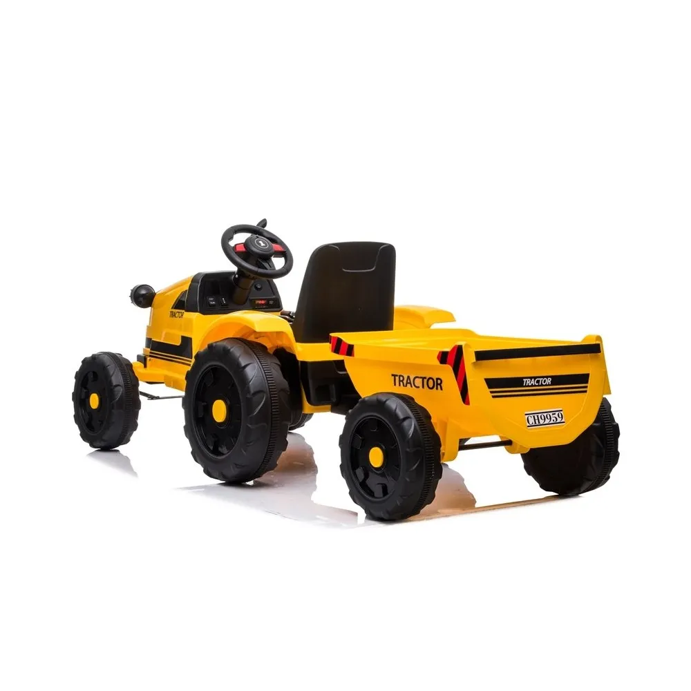 Traktor na Akumulator z Przyczepą CH9959 Żółty