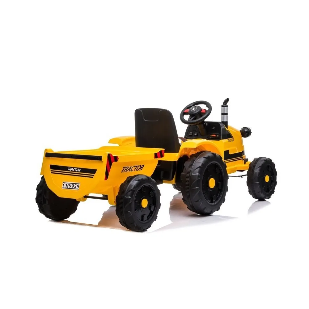 Traktor na Akumulator z Przyczepą CH9959 Żółty