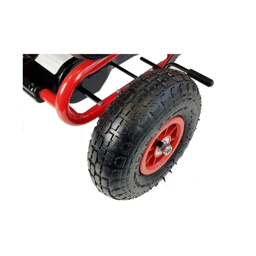 Czerwony gokart dziecięcy z ergonomiczną kierownicą