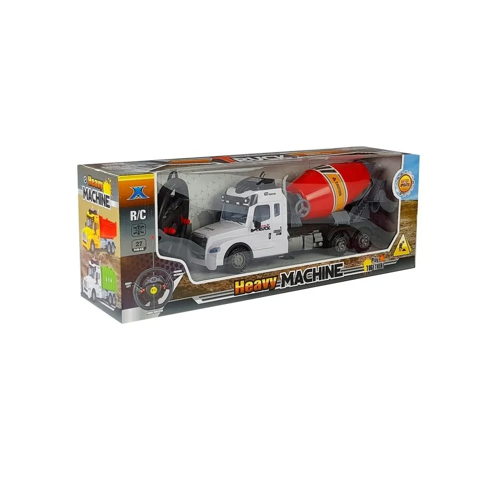 Model zdalnie sterowanej ciężarówki budowlanej o długości 37 cm