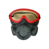 Zestaw Strażacki Kask Gaśnica Toporek Maska Łom Akcesoria Czerwony