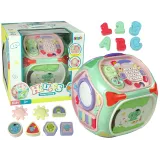 Widok interaktywnej kostki edukacyjnej z sorterem i pianinkiem