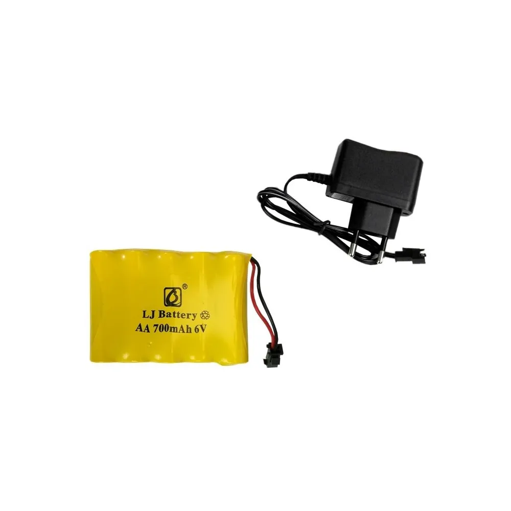 Zestaw: auto RC żółte, pilot, akumulator i ładowarka