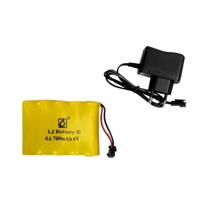 Zestaw: auto RC żółte, pilot, akumulator i ładowarka