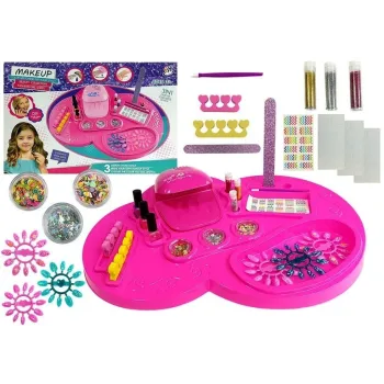 Zestaw kosmetyczki do paznokci dla dzieci z suszarką i lakierami do malowania