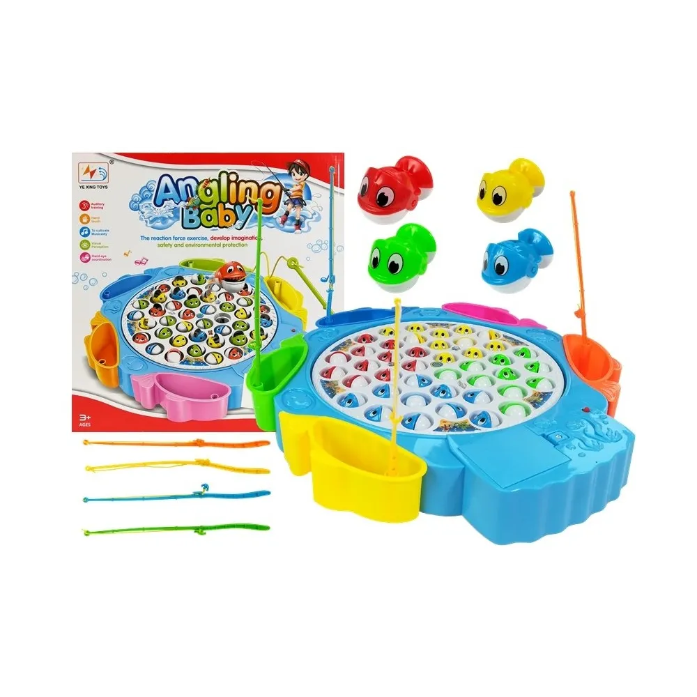 Interaktywna gra zręcznościowa łowienie rybek dla dzieci z wędkami