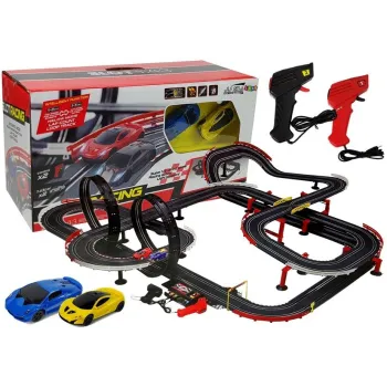 Duży tor wyścigowy dla dzieci z dwoma samochodzikami Turbo 1:43 i kontrolerami
