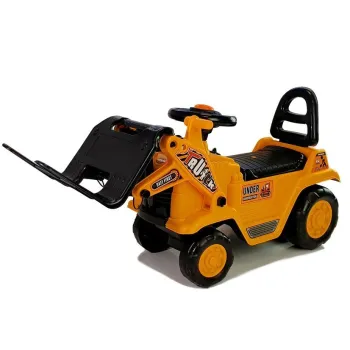 Jeździk dla malucha w kształcie wózka widłowego w kolorze żółtym