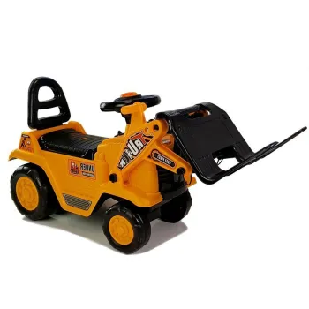 Podnośnik na jeździku dziecięcym z dużym żółtym ramieniem