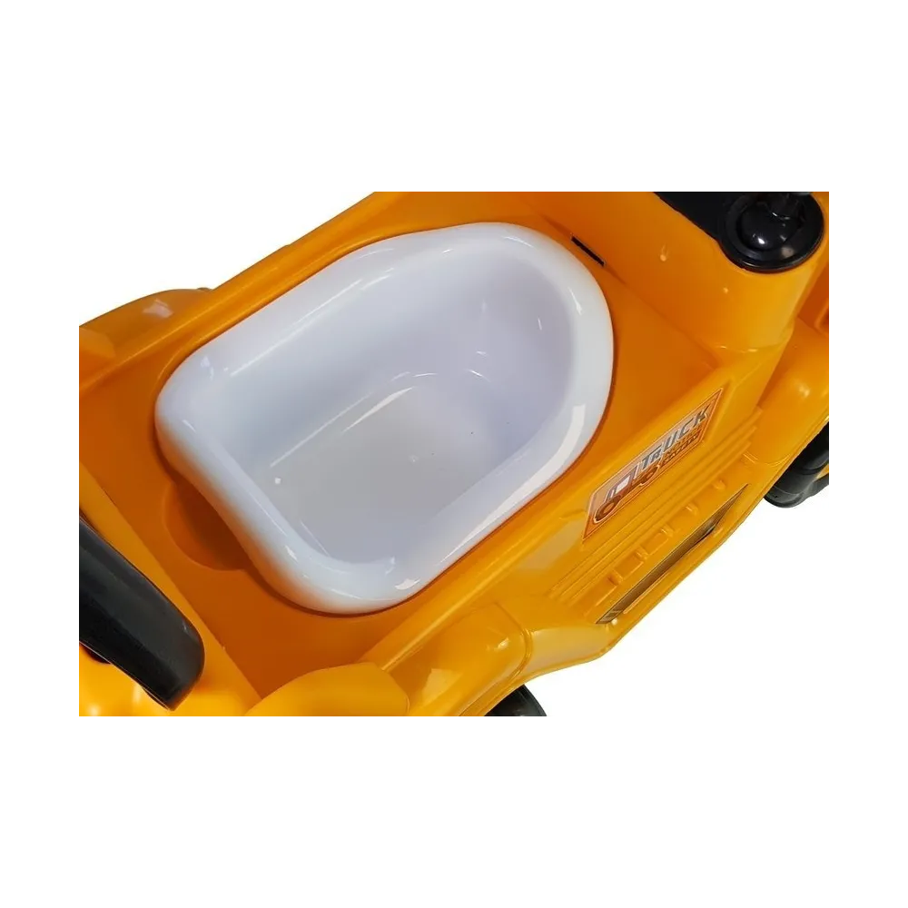 Bezpieczny i stabilny jeździk dla dziecka w stylu pojazdu budowlanego