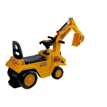 Koparka dziecięca z czarnymi kołami i wygodnym oparciem