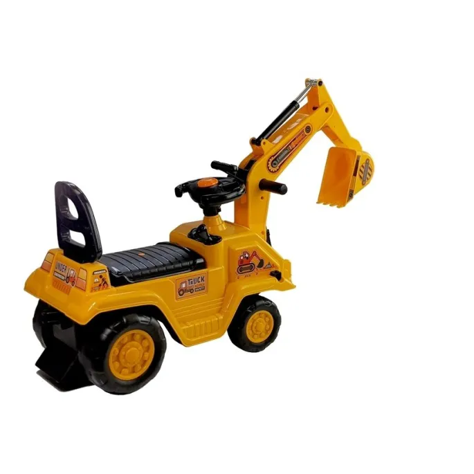 Koparka dziecięca z czarnymi kołami i wygodnym oparciem