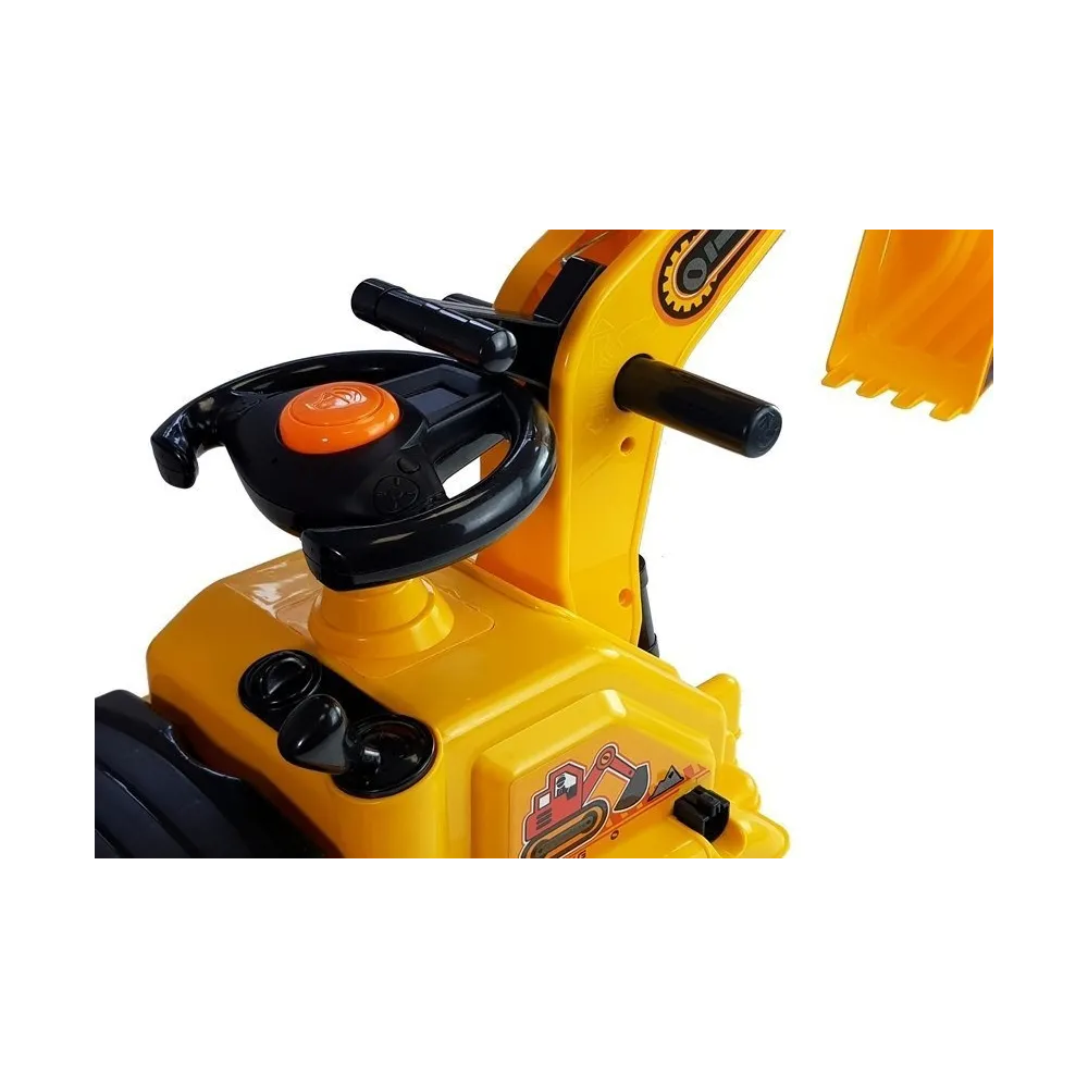 Zbliżenie na łyżkę ruchomego ramienia koparki dla malucha