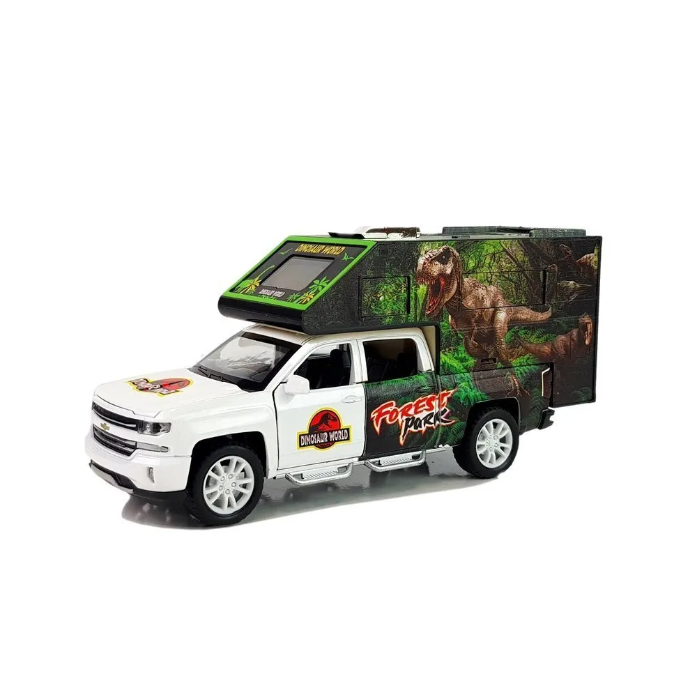 Realistyczny kamper z grafikami dinozaurów dla dzieci powyżej 3 lat