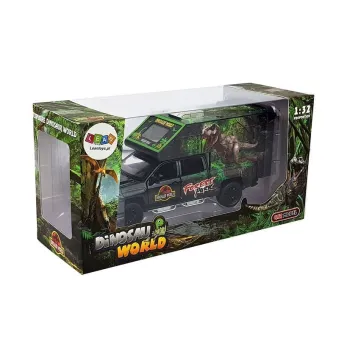 Zabawka samochód campingowy z dinozaurami na estetycznym opakowaniu