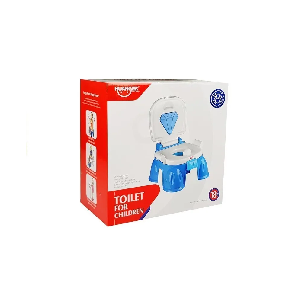 Niebieski nocnik z koroną zapewniający komfort i bezpieczeństwo dziecka