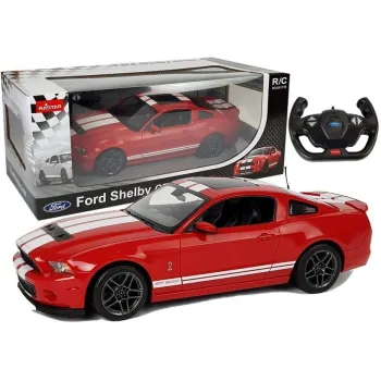 Czerwony samochód R/C Ford Shelby Rastar w skali 1:14 na pilota