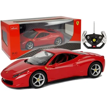 Zdalnie sterowane czerwone Ferrari Italia Rastar w skali 1:14 z pilotem
