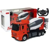 Auto R/C Mercedes-Benz Arocs Rastar 1:14 w czerwonym kolorze na pilota