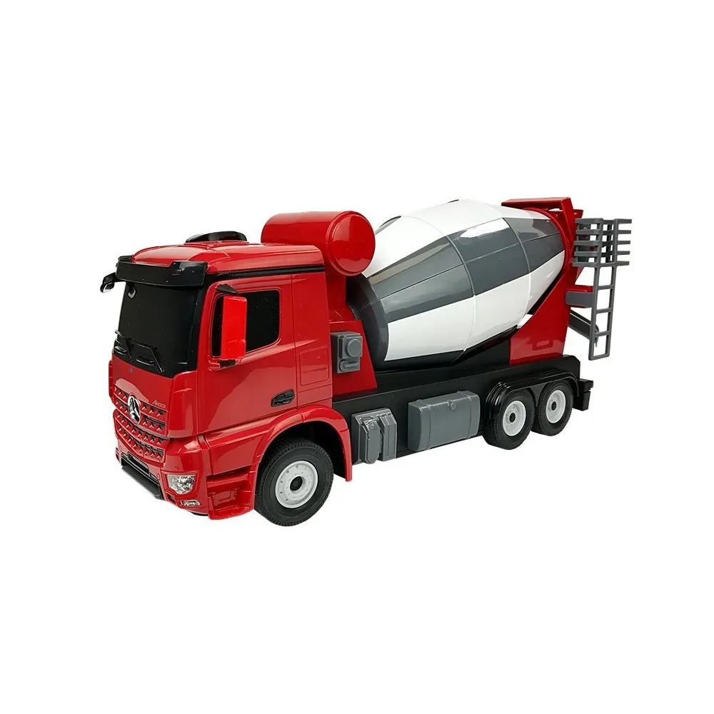 Czerwone auto budowlane na pilota Mercedes-Benz Arocs Rastar 1:14