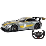 Widok z boku na szczegóły karoserii Mercedes AMG GT3 Rastar 1:14