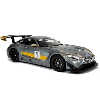 Przód samochodu Mercedes AMG GT3 Rastar ze świecącymi światłami LED
