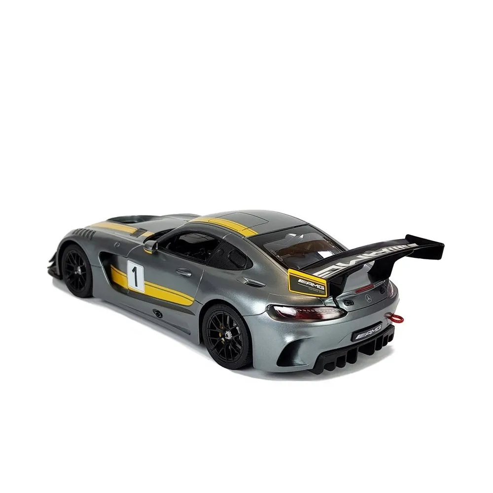 Szare auto zdalnie sterowane Mercedes AMG GT3, widok z góry