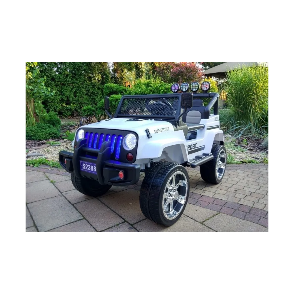 Samochód akumulatorowy 4x45W Jeep S2388 biały idealny do zabawy na świeżym powietrzu